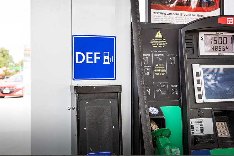 DEF dispenser at pump on island by Westmor