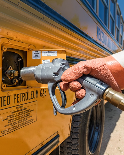 LP3 LP4 autogas fleet fueling - filling school bus - by Westmor