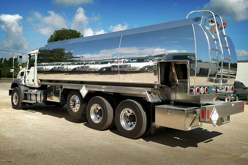 NCT refined fuel truck half-canopy with nassau wrap by Westmor